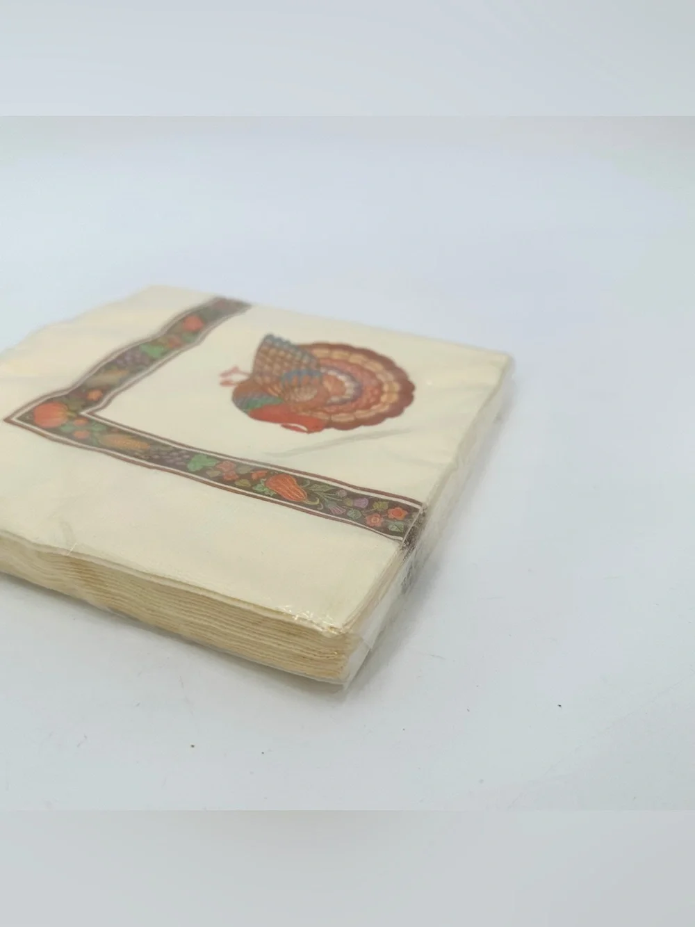 VTG Hallmark Paper Napkins New in Package Thanksgiving Turkey Print 16 Ct - READ